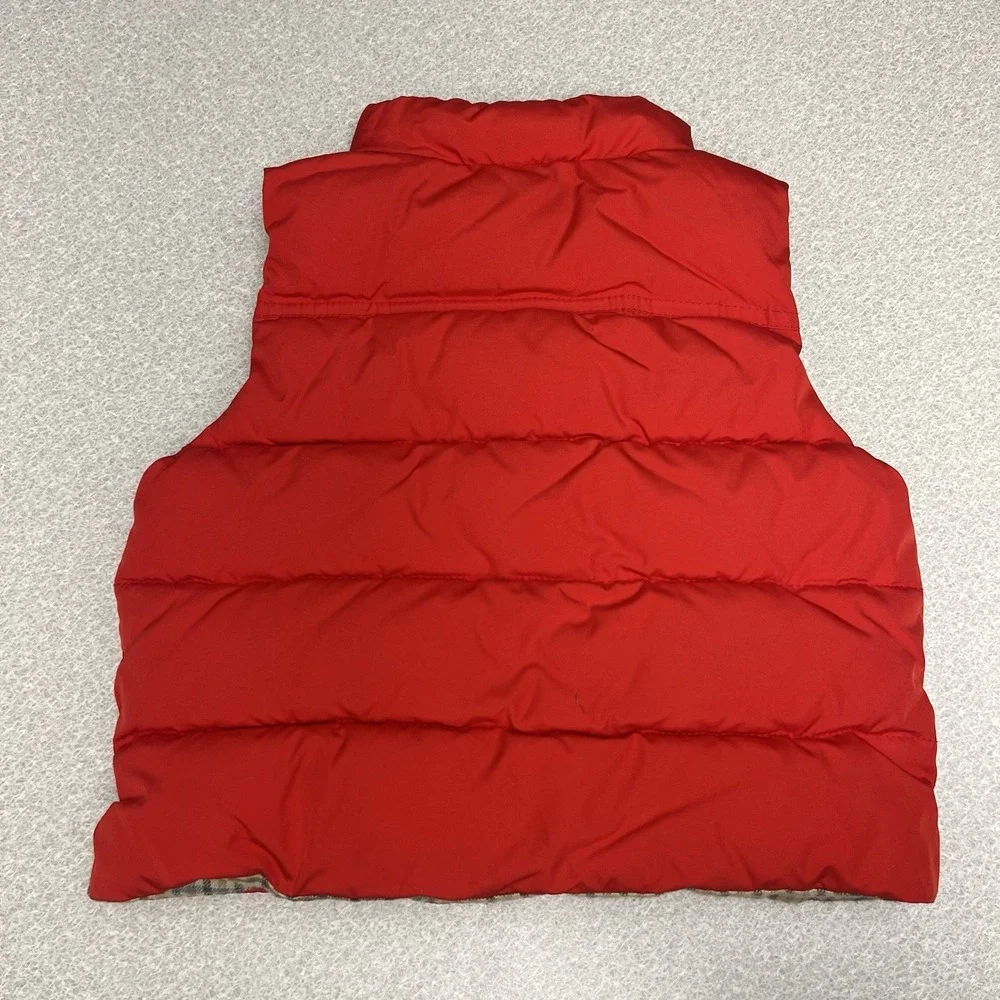 BABY GAP Red‎ Puffer Vest Size 12-18 Months Flannel Lined Zip Snap Pockets